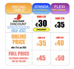 February Camp Prices - Ireland